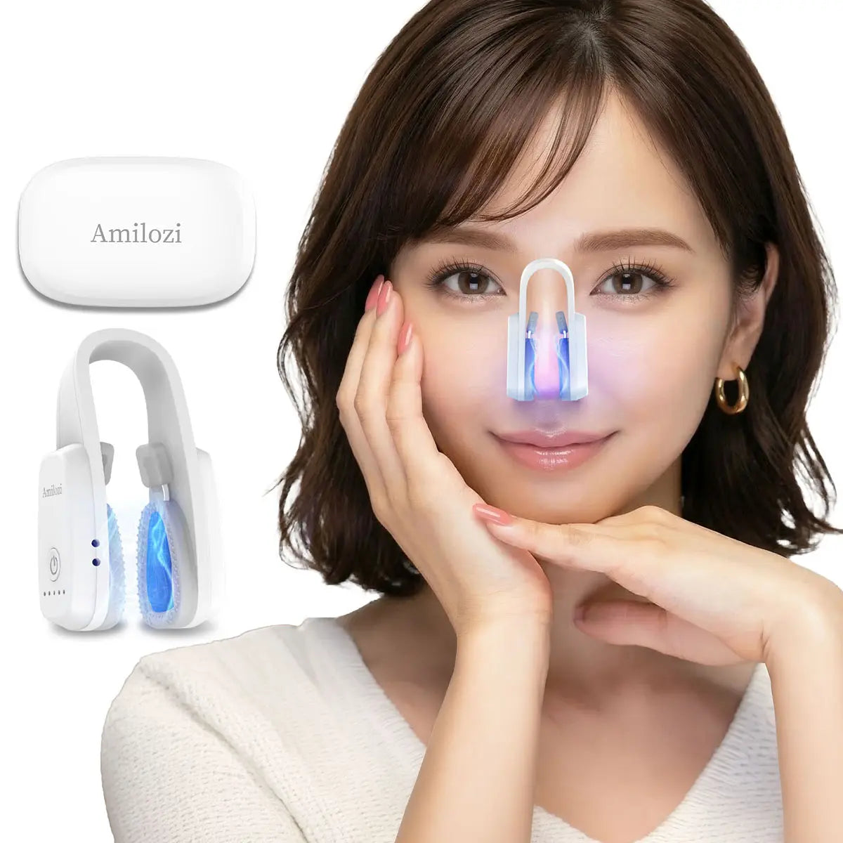 EMS美鼻器 理想の鼻筋へ 鼻専用EMS美顔器 電動ノーズクリップ 美鼻ケア USB充電式 自宅で簡単エステ 男女兼用