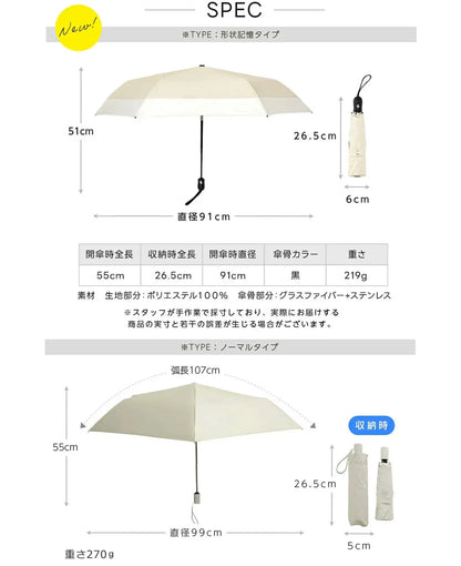 ワンタッチ自動開閉 折りたたみ日傘 100%完全遮光 UVカット 晴雨兼用 超軽量
