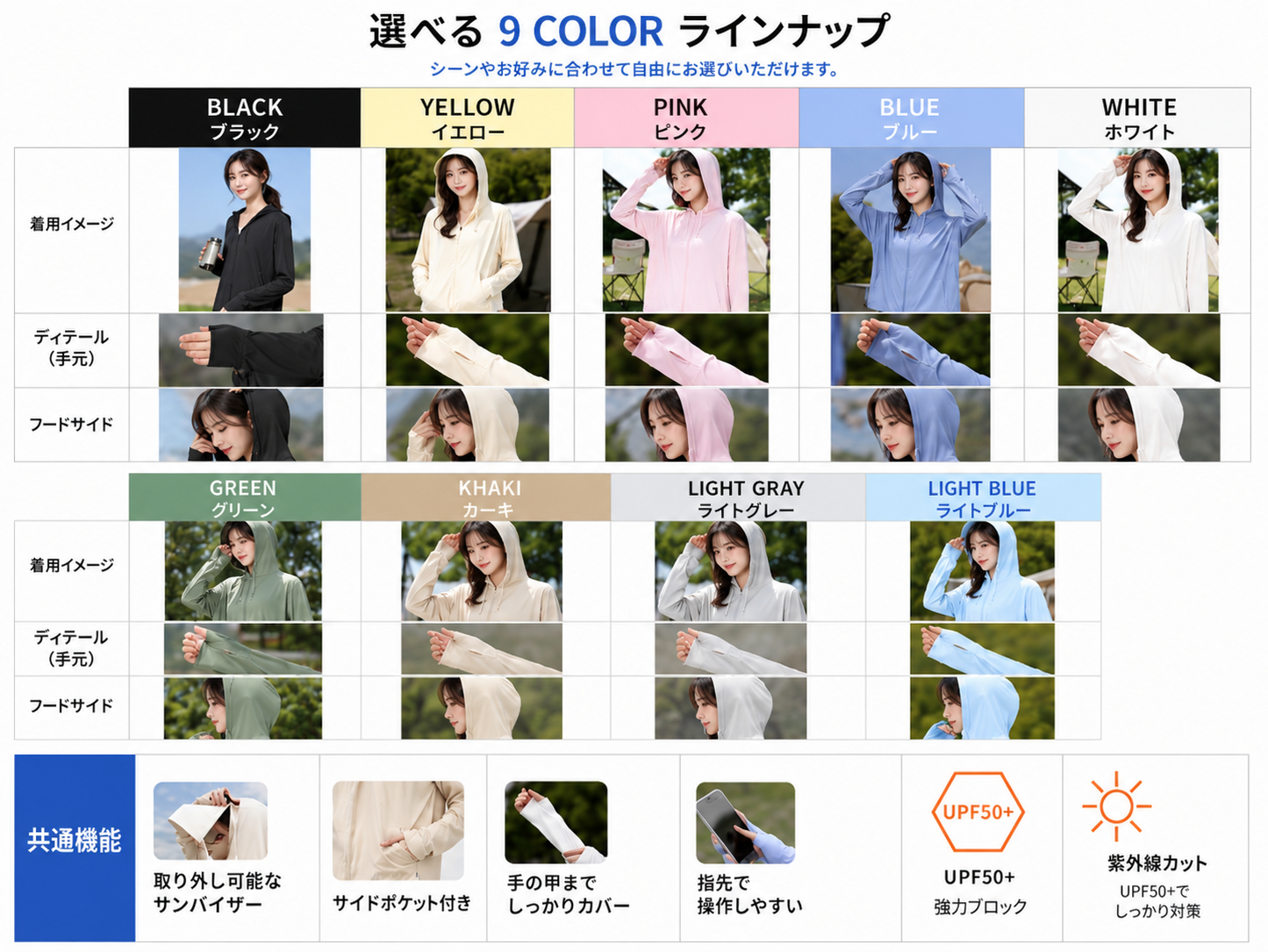 Yume 接触冷感UVパーカー｜送料無料