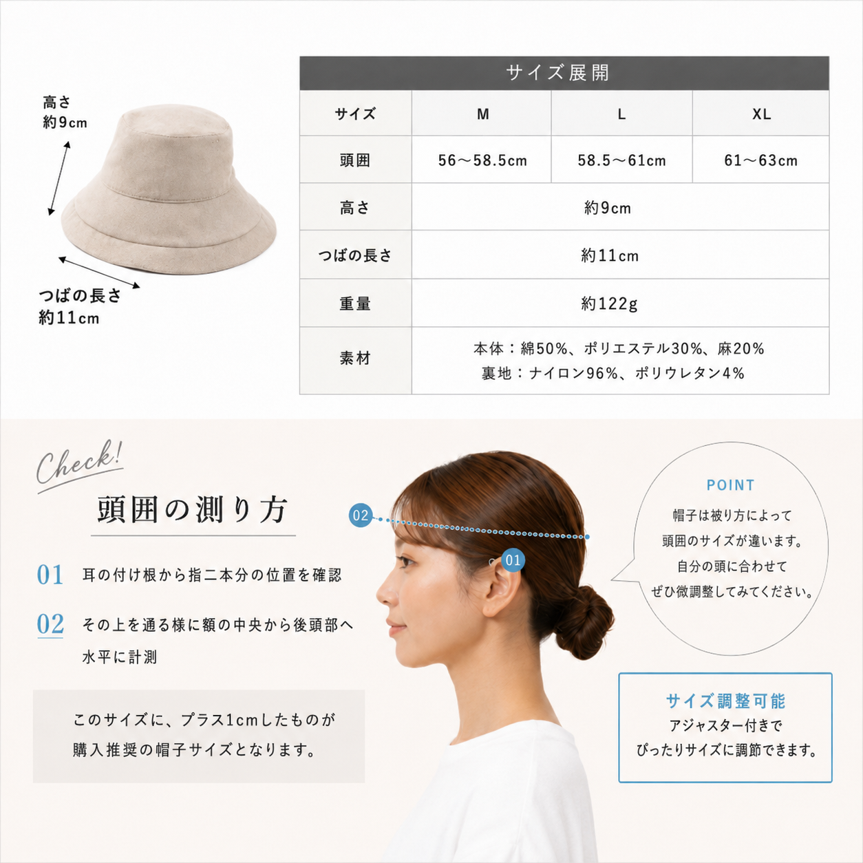Yume 完全遮光UVハット