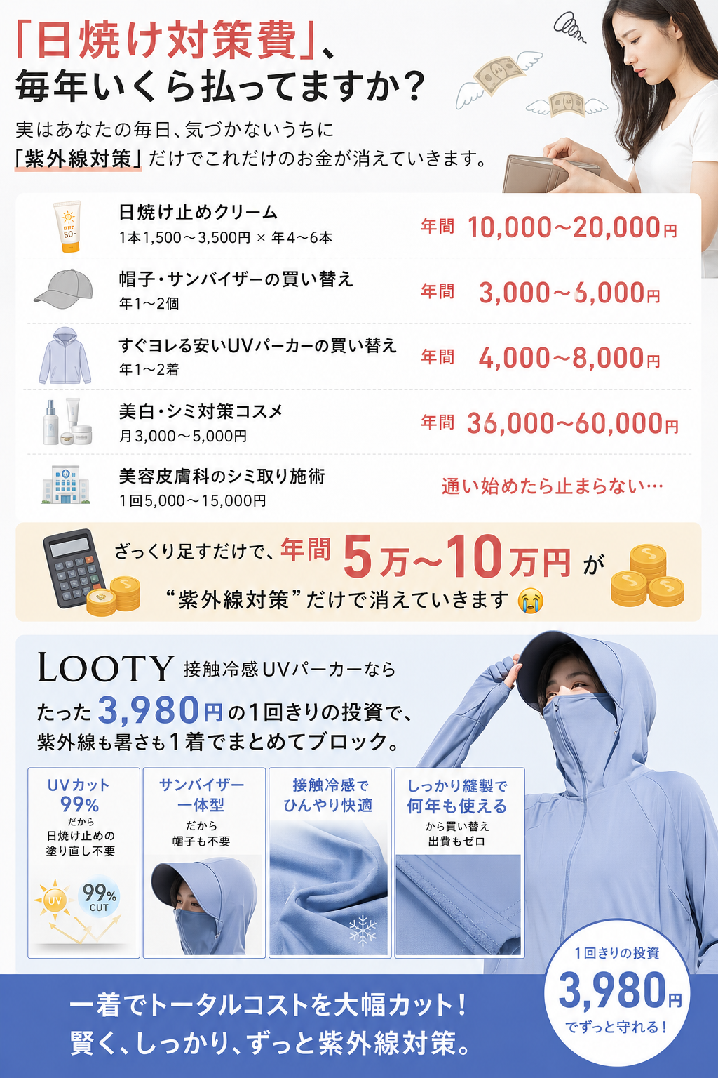 Yume 接触冷感UVパーカー｜送料無料